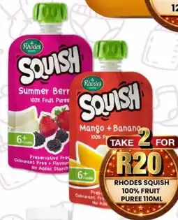 Take 'n Pay Rhodes squish 100% fruit puree offer