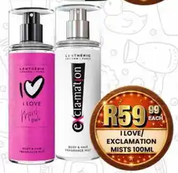 Take 'n Pay I love/ Exclamation mists offer