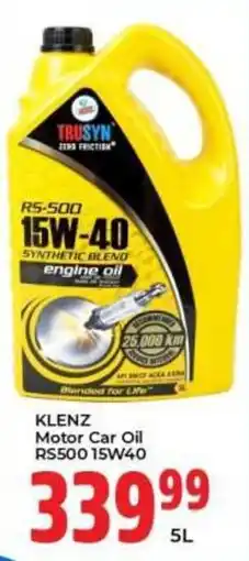 Elite Power Trade Cash & Carry KLENZ Motor Car Oil RS500 15W40 offer