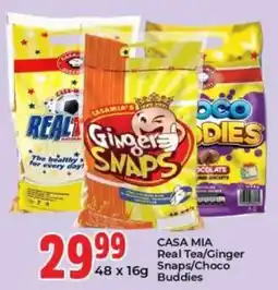 Elite Power Trade Cash & Carry CASA MIA Real Tea/Ginger Snaps/Choco Buddies offer