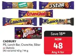 Makro CADBURY PS, Lunch Bar, Crunchie, 5Star or Astro's offer