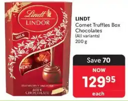 Makro Lindt Lindor Cornet Truffles Box Chocolates offer