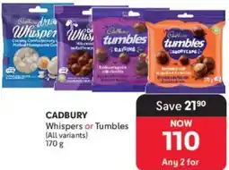 Makro CADBURY Whispers or Tumbles offer