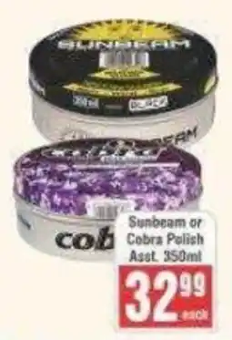 Frontline Sunbeam or Cobra Polish Assorted offer