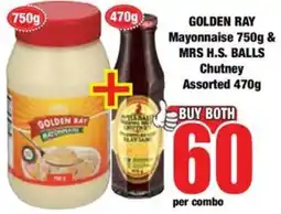 Boxer GOLDEN RAY Mayonnaise & MRS H.S. BALLS Chutney Assorted offer