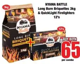 Boxer NYAMA BATTLE Long Burn Briquettes & QuickLight Firelighters offer