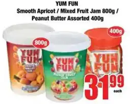 Boxer YUM FUN Smooth Apricot / Mixed Fruit Jam / Peanut Butter Assorted offer