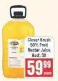 Frontline Clover Krush 50% Fruit Nectar Juice offer
