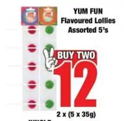 Boxer YUM FUN Flavoured Lollies Assorted offer