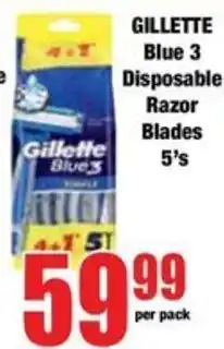 Boxer Gillette Blue 3 Disposable Razor Blades offer