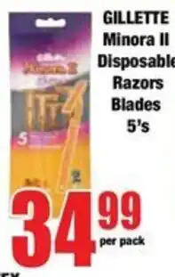 Boxer GILLETTE Minora II Disposable Razors Blades 5's offer