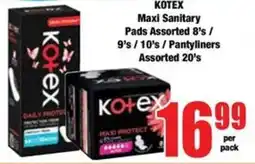 Boxer Kotex Maxi Sanitary Pads Assorted offer