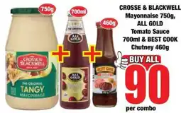 Boxer Crosse & Blackwell Mayonnaise, All Gold Tomato Sauce, Best Cook Chutney offer