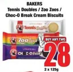 Boxer Bakers Tennis Doubles / Zoo Zoos / Choc-O Break Cream Biscuits offer