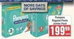 Frontline Pampers Regular/Pants Jumbo Pack offer