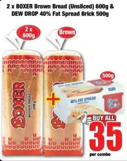 Boxer BOXER Brown Bread & DEW DROP 40% Fat Spread Brick offer