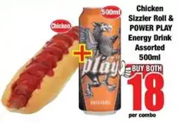 Boxer Chicken Sizzler Roll & POWER PLAY Energy Drink Assorted offer