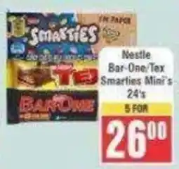 Frontline Nestle Bar-One/Tex Smarties Mini's offer