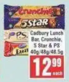 Frontline Cadbury Lunch Bar, Crunchie, 5 Star & PS offer