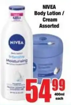 Boxer NIVEA Body Lotion / Cream Assorted offer