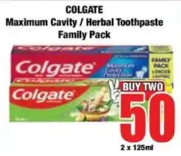 Boxer Colgate Maximum Cavity / Herbal Toothpaste offer