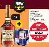 Makro Hennessy - vs cognac 1 x 1 l (302059) plus red bull 4 x 250 ml offer