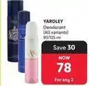 Makro Yardley - deodorant offer