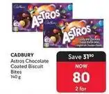Makro Cadbury - astros chocolate coated biscuit bites offer