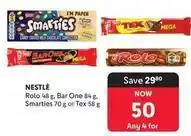 Makro Nestlé rolo, bar one, smarties or tex offer