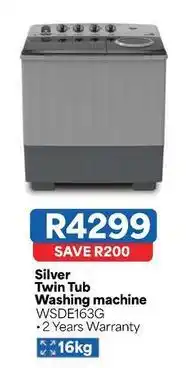OK Furniture Silver twin tub washing machine wsde163g offer