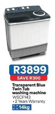 OK Furniture Transparent blue twin tub washing machine wscf143 offer