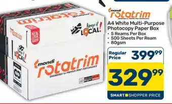 Mondi Rotatrim A4 White Multi-Purpose Photocopy Paper Box