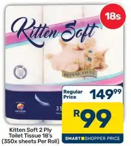 Pick n Pay Hypermarket Kitten Soft 2 Ply Toilet Tissue 18's offer