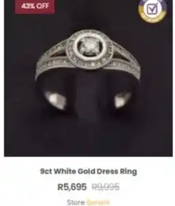 Cash Converters 9ct White Gold Dress Ring offer