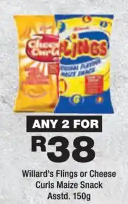 OK urban Willard's Flings or Cheese Curls Maize Snack offer