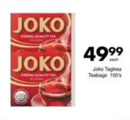 Save Joko Tagless Teabags offer