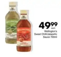 Save Wellington's Sweet Chilli/Jalapeño Sauce offer