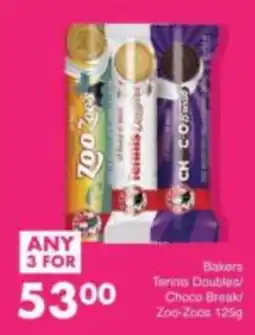 Save Bakers Tennis Doubles/Choco Break/Zoo-Zoos offer