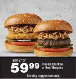 OK urban Classic Chicken or Beef Burgers offer