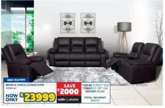BENFICA 3 PIECE LOUNGE SUITE