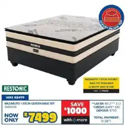 Russells Restonic Bazaruto 152cm Queen Base Set offer