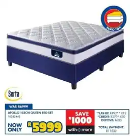 Russells Serta Apollo 152CM Queen Bed Set offer