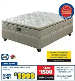 Russells Sealy Phuket 137cm Double Bed Set offer
