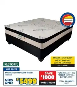 Russells Restonic Bahama 137CM Double Bed Set offer