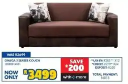 Russells OMEGA 3 SEATER COUCH offer