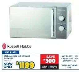 Russells Russell Hobbs 20LT Manual Microwave RHMA20L offer