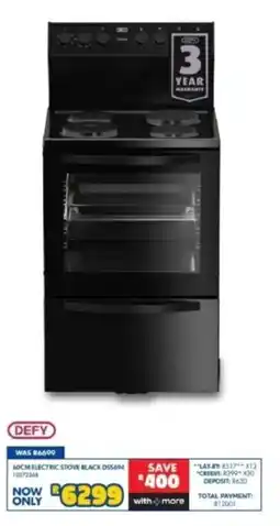 Russells Defy 60CM Electric Stove Black offer