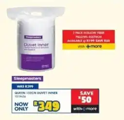 Russells Sleepmasters Queen 152cm Duvet Inner offer