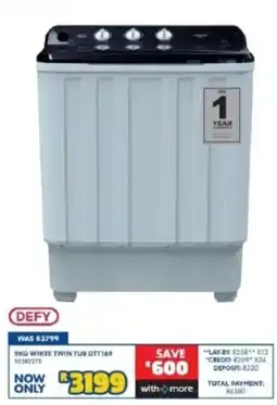 Russells DEFY 9KG WHITE TWIN TUB DTT169 offer