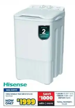Russells Hisense 15KG SINGLE TUB offer